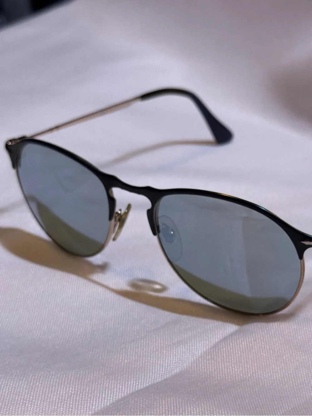 Persol PO7649S 1073/30 Pilot Sunglasses Blue Bronze Mirror 53-18 Italy